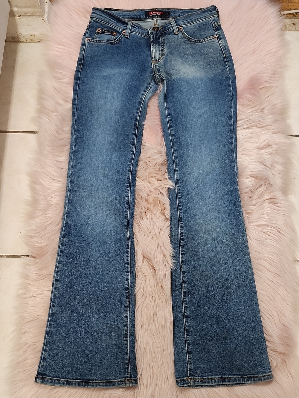 Y2K FIND!! PRE-LOVED ANGELS LOW-RISE FLARE DENIM JEANS-1